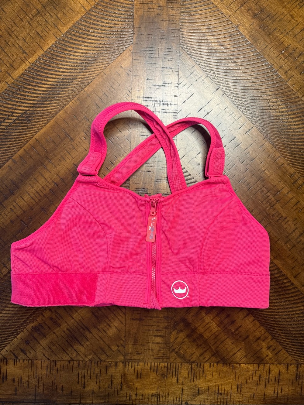 SHEFIT Hot Pink Front-Zip High-Support Sports Bra